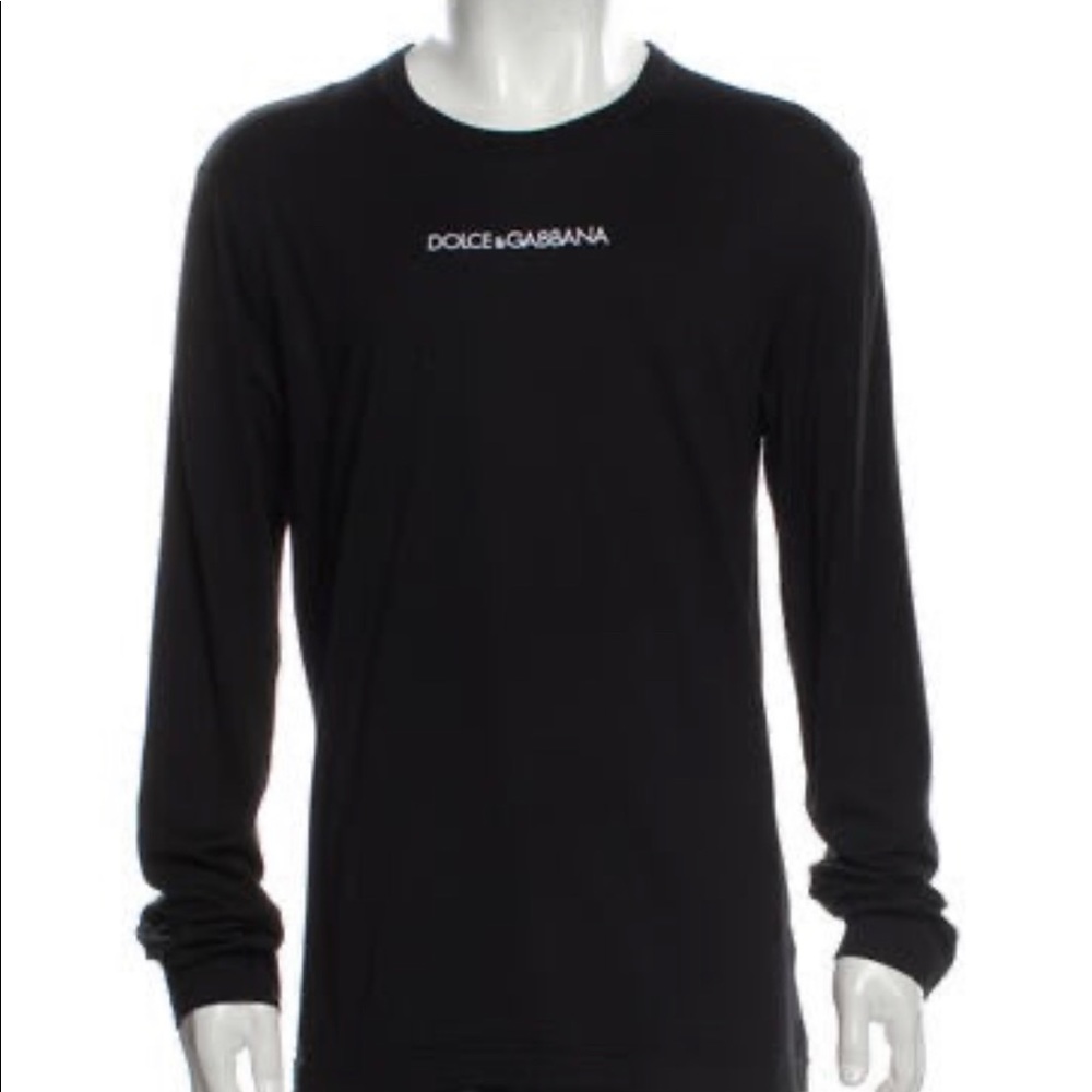 AUTHENTIC DOLCE AND GABANA BLACK LONG SLEEVE TOP